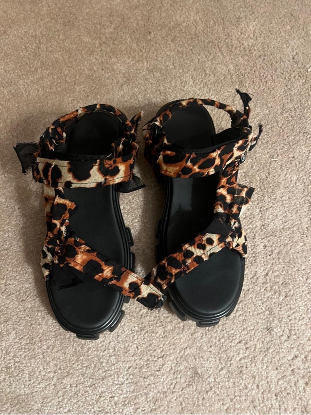 Arizona Love Leopard Print Strap Sandals